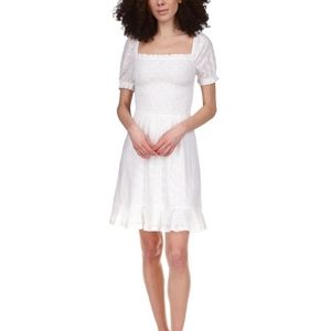 MICHAEL Michael Kors Women's Eyelet Smocked Peasant Dress size medium. Square ne